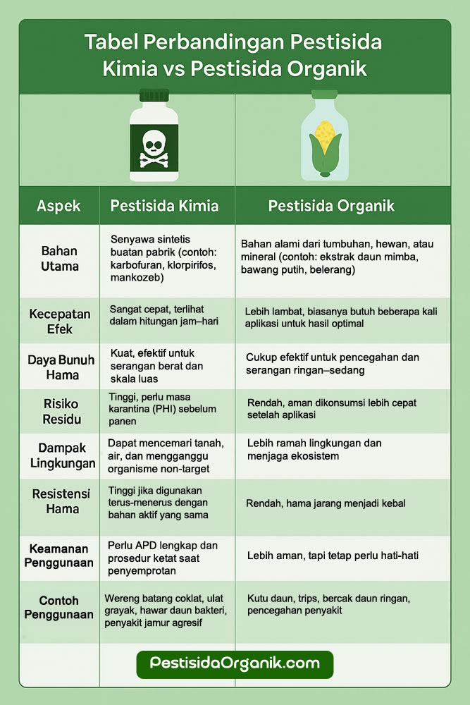 perbandingan pestisida kimia vs pestisida organik