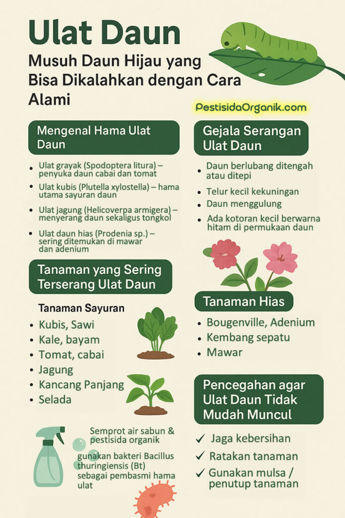 infografis tentang hama ulat daun