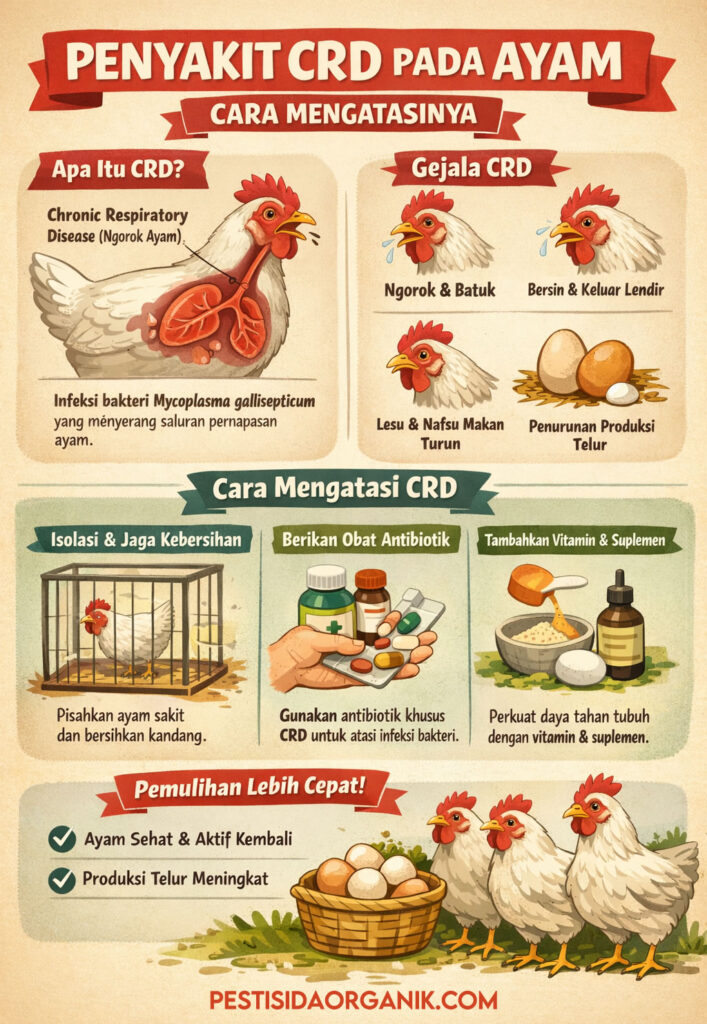 infografis penyakit CRD pada ayam